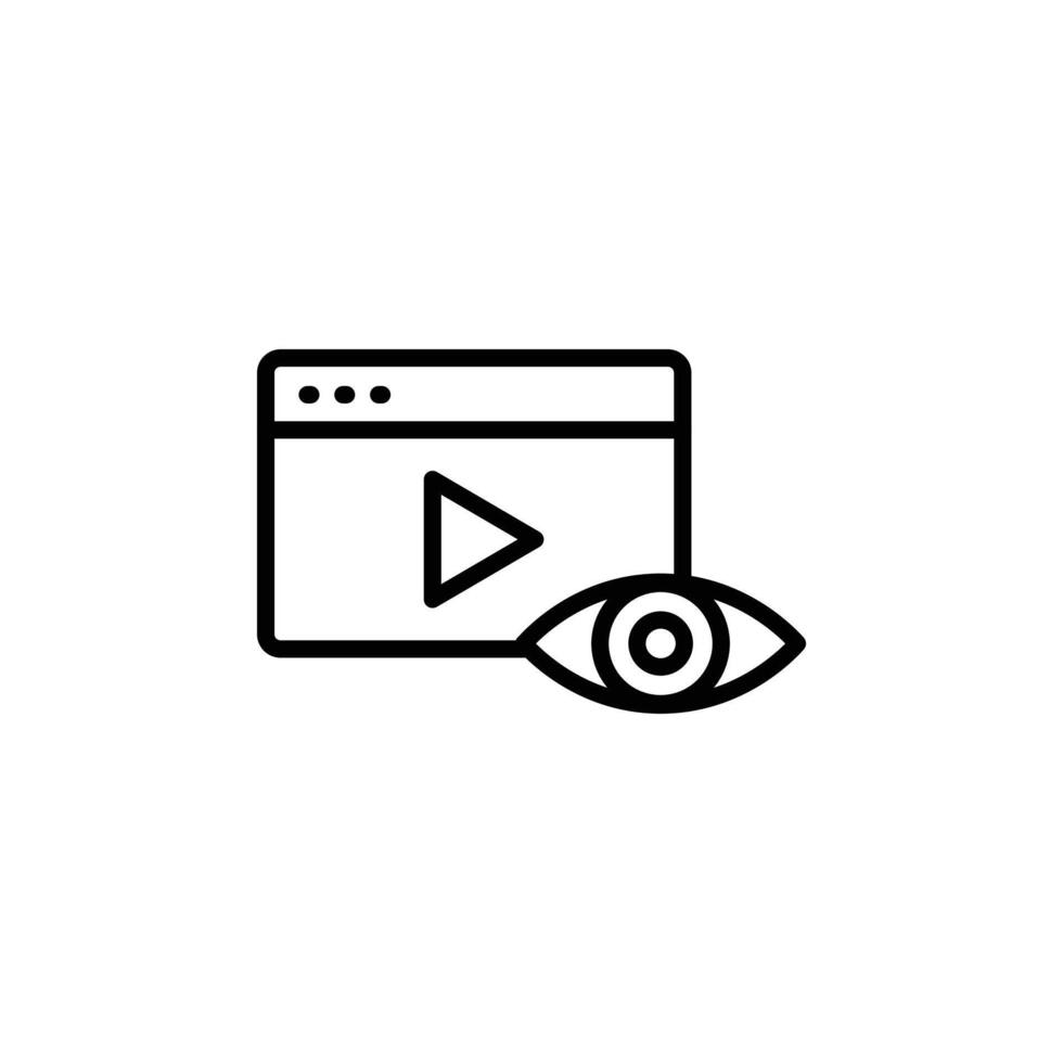 Views icon Black and white outline vector