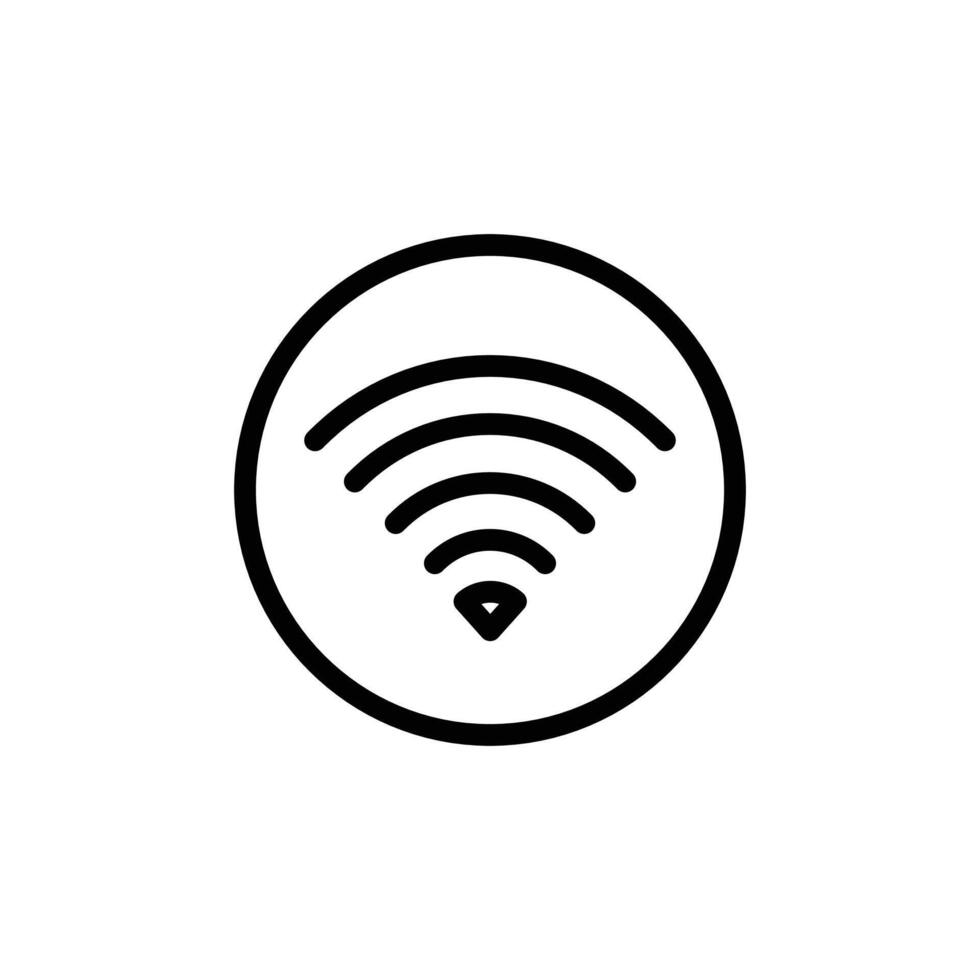 Wifi signal icon Black and white outline vector