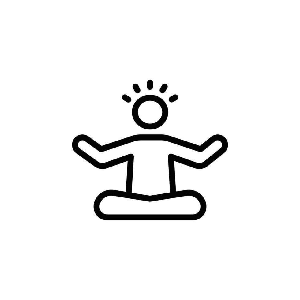 Yoga pose icon Black and white outline vector