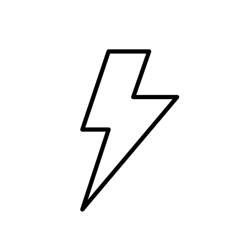 Lightning icon logo sign set outline vector