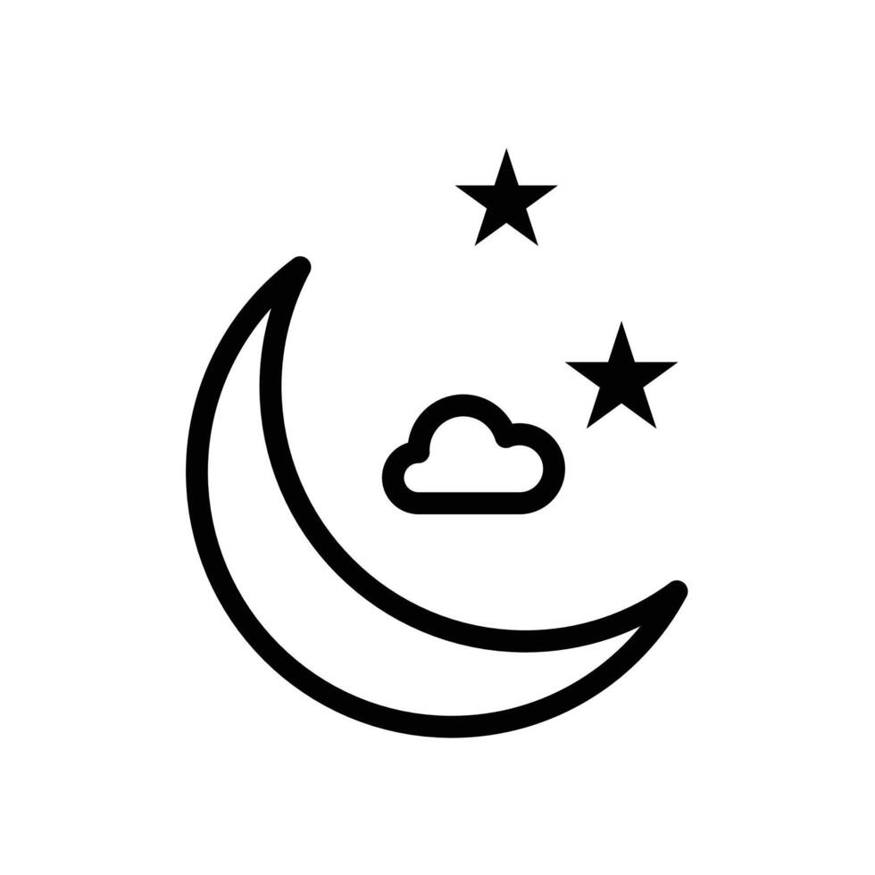 Night icon logo sign set outline vector