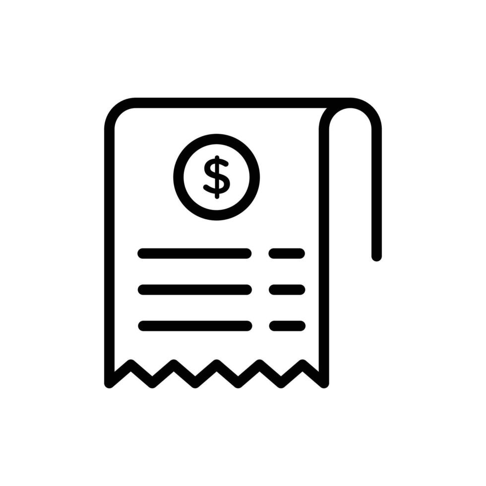 paper check receipt icon vector