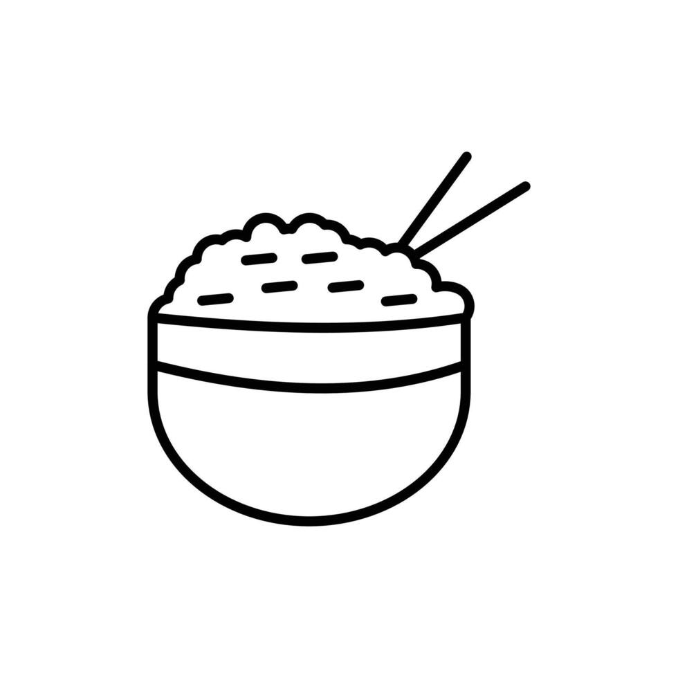 Rice bowl icon vector