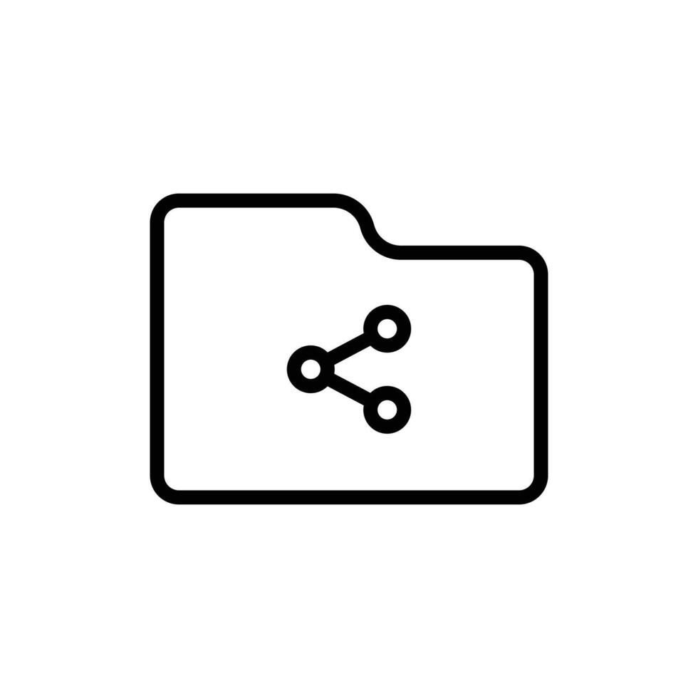 Share folder line icon vector