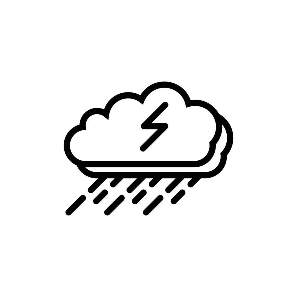 Thunderstorm icon logo sign set outline vector