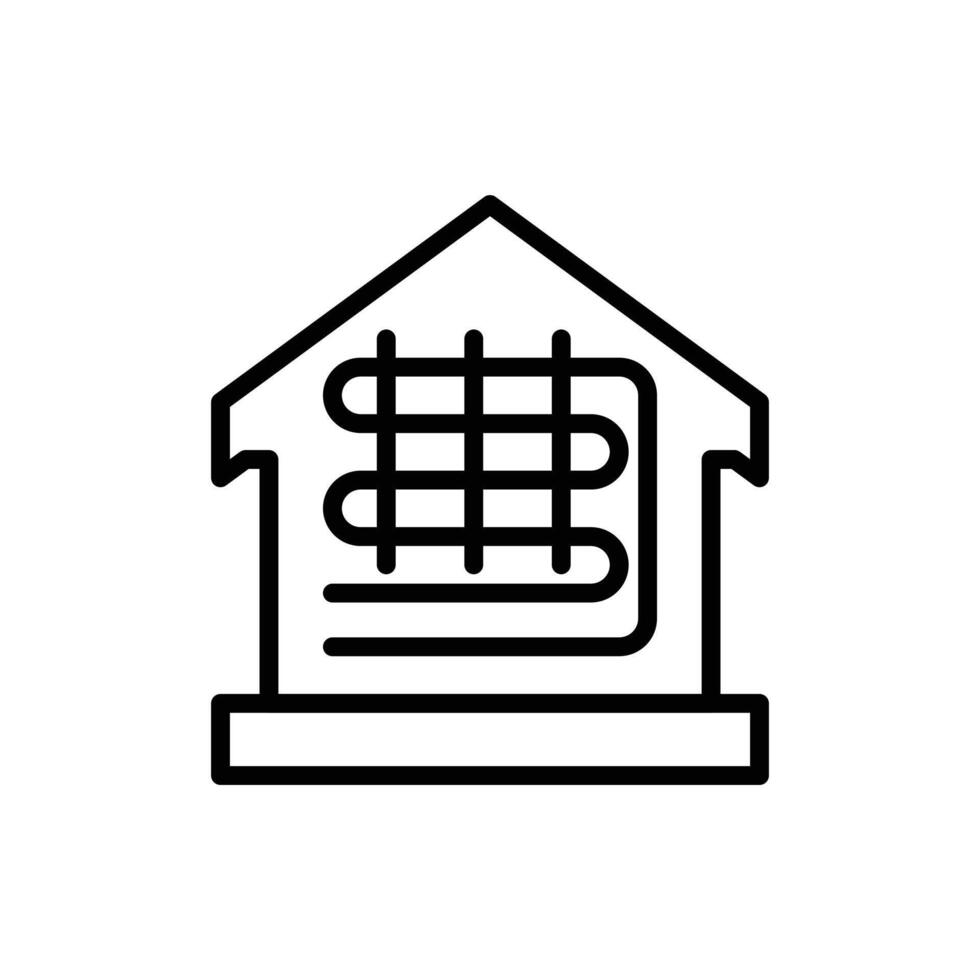 Underfloor heating icon logo sign set outline vector