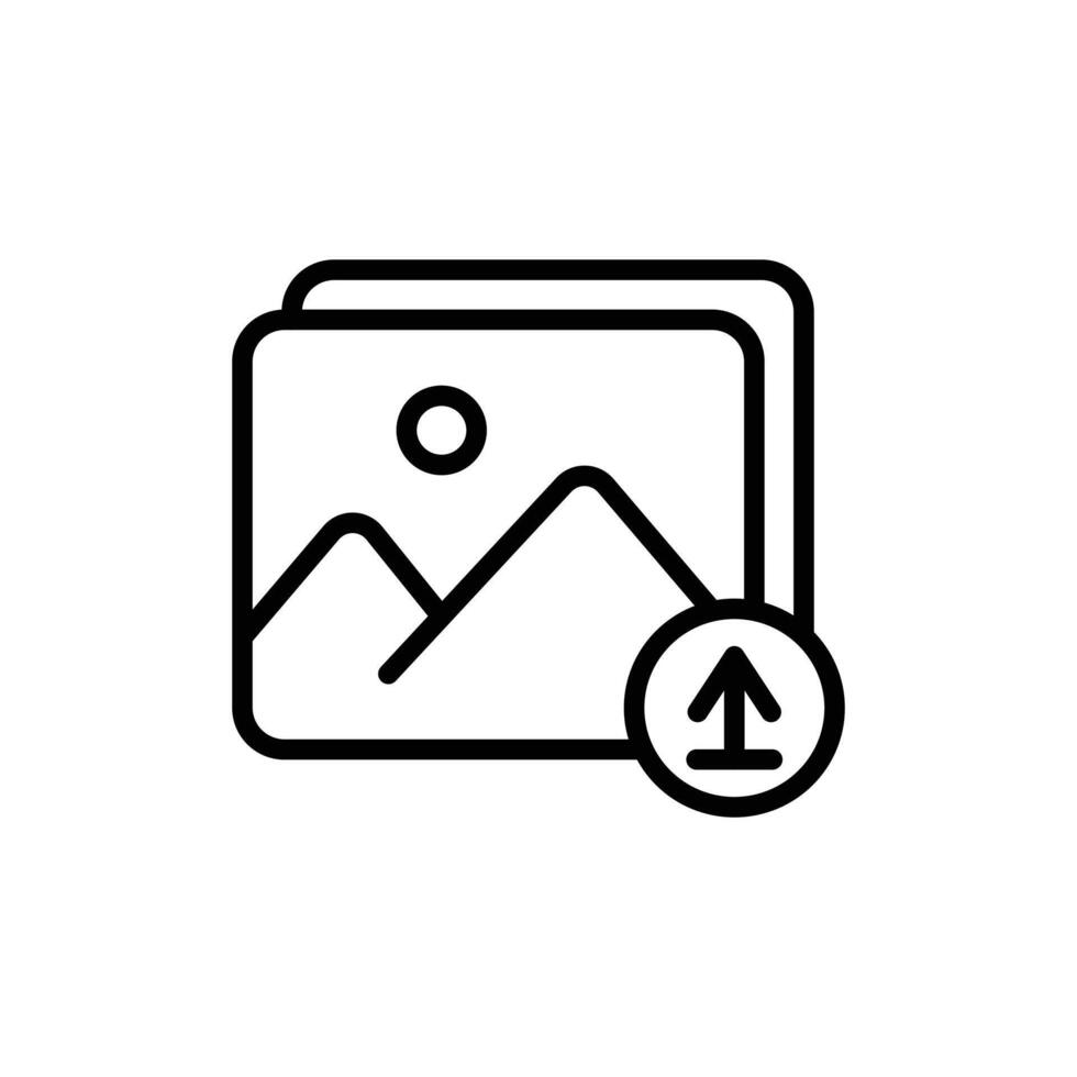 Upload photo icon logo sign set outline vector