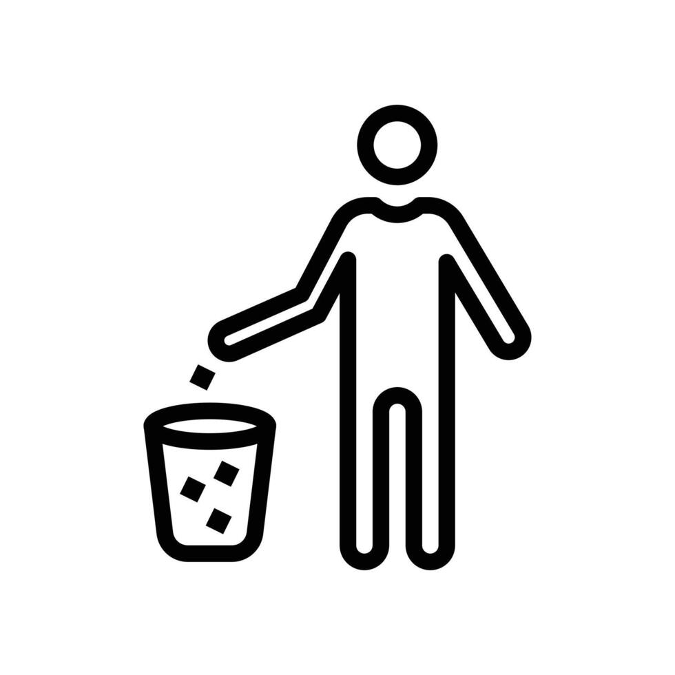 Waste Bin icon logo sign set outline vector