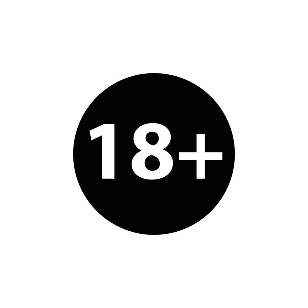 18 Plus icon logo sign set outline vector