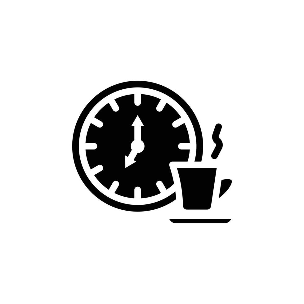 Coffee time icon logo sign set outline vector