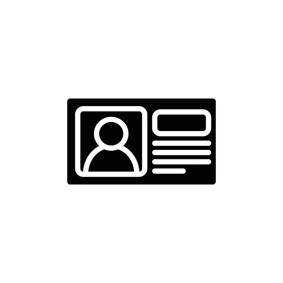 Id card icon logo sign set outline vector