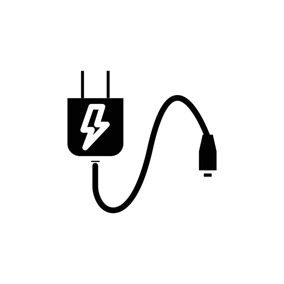 Mobile charger icon logo sign set outline vector