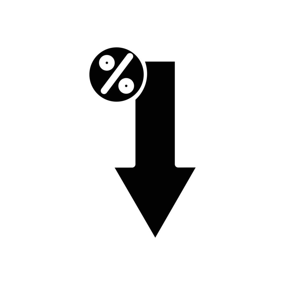 Percent down icon logo sign set outline vector