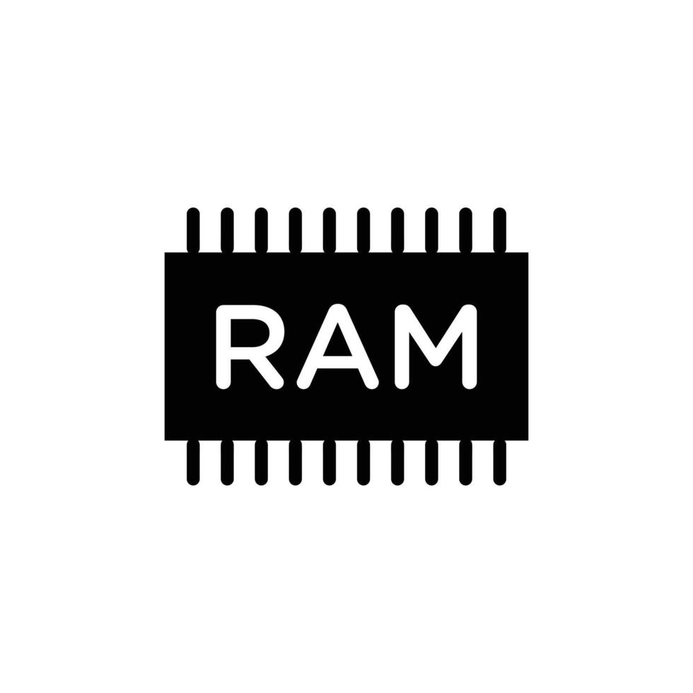 Ram memory icon logo sign set outline vector