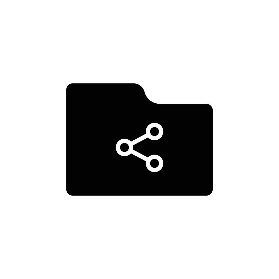 Share folder line icon logo sign set outline vector