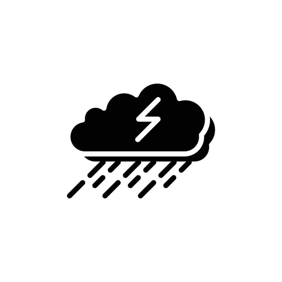 Thunderstorm icon logo sign set outline vector