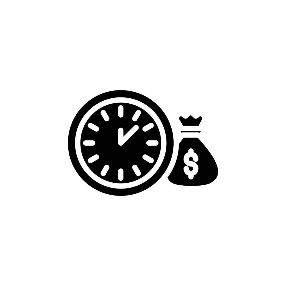 Time is money icon logo sign set outline vector