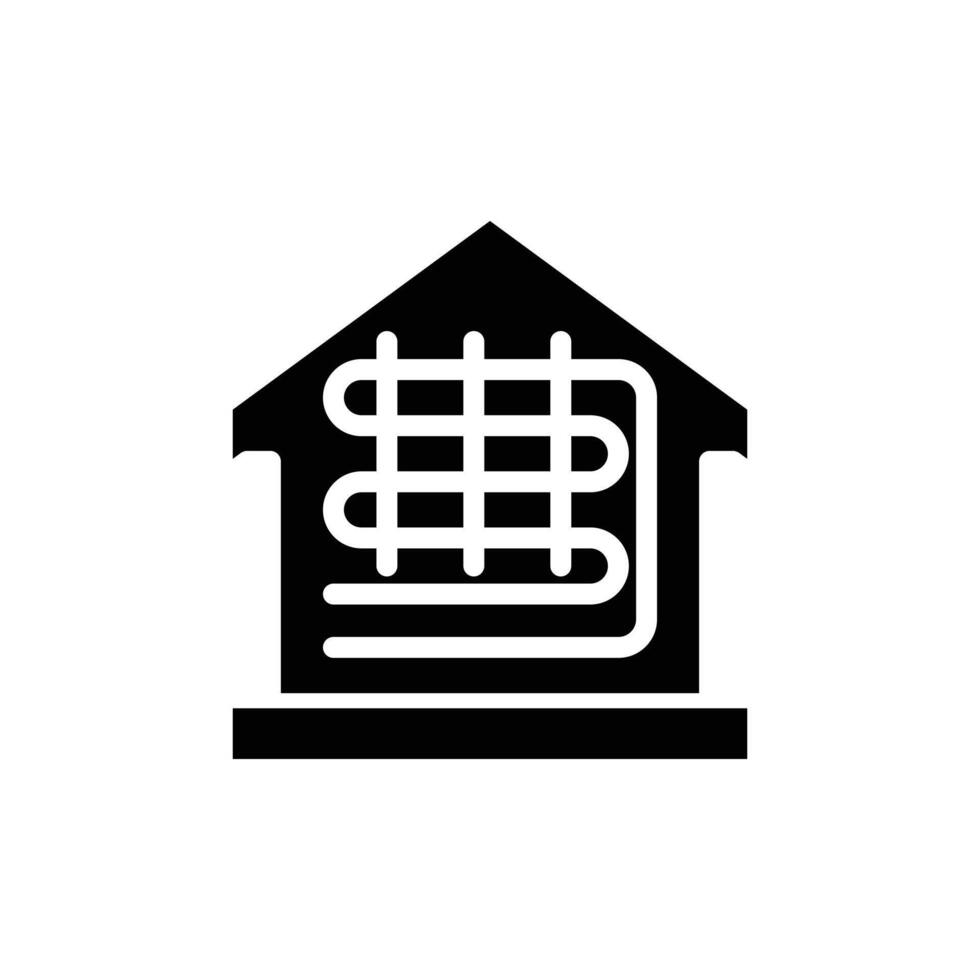 Underfloor heating icon logo sign set outline vector