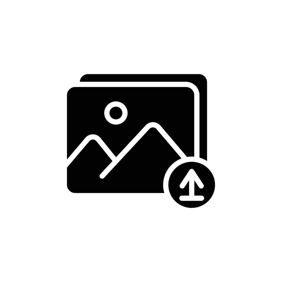 Upload photo icon logo sign set outline vector