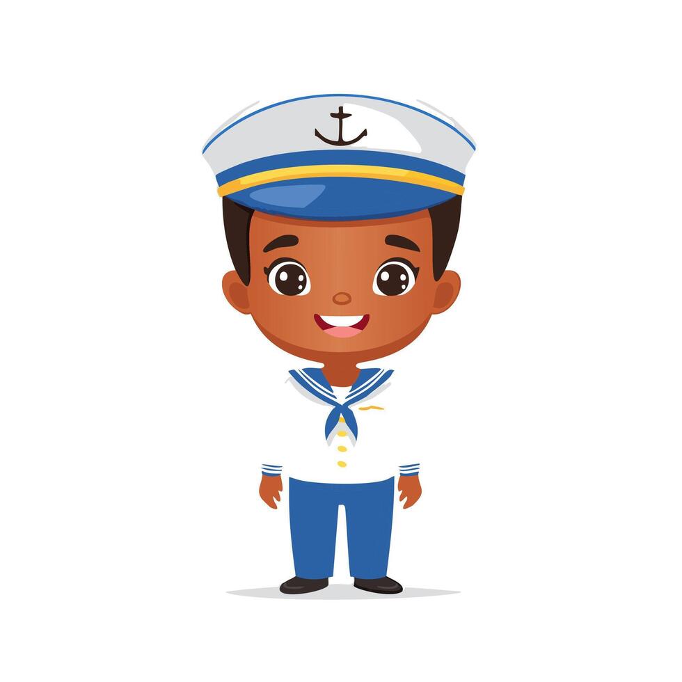 Sailor Worker Work Job Profession Professional Occupation Cartoon Character vector