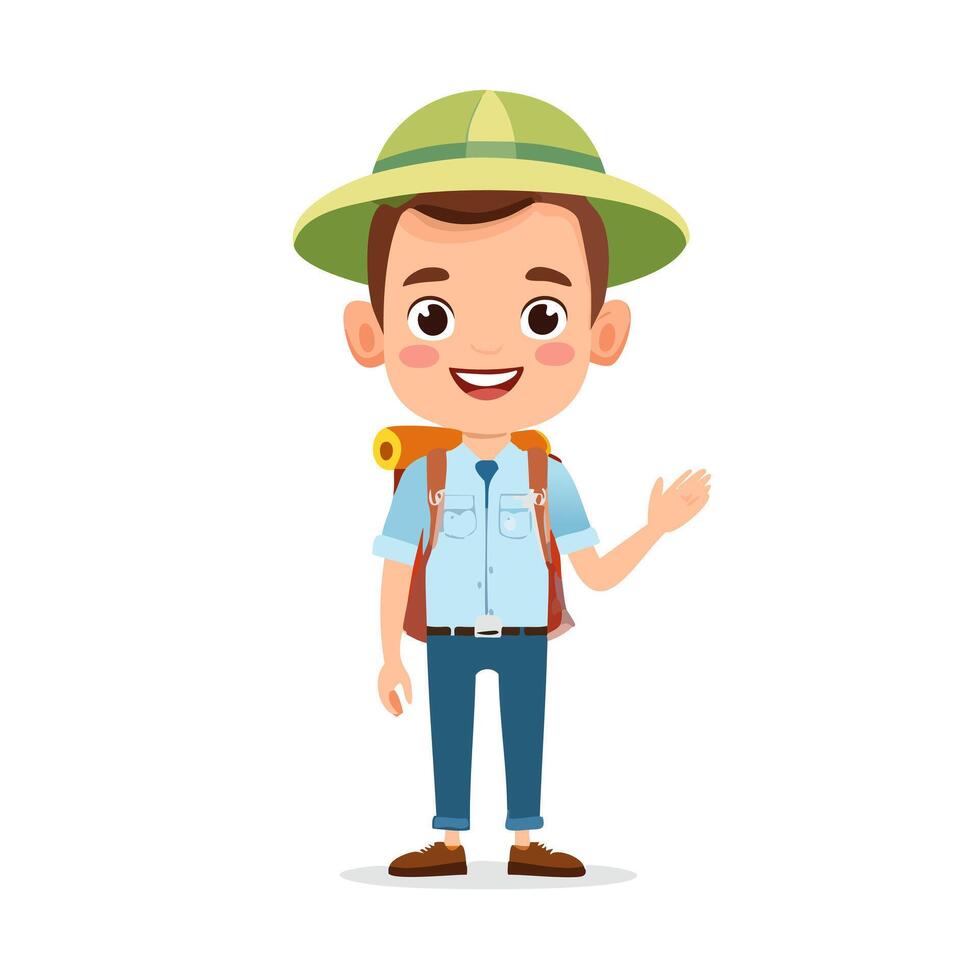 Tourist Guide Cute Worker Work Job Profession Professional Occupation Cartoon Character vector