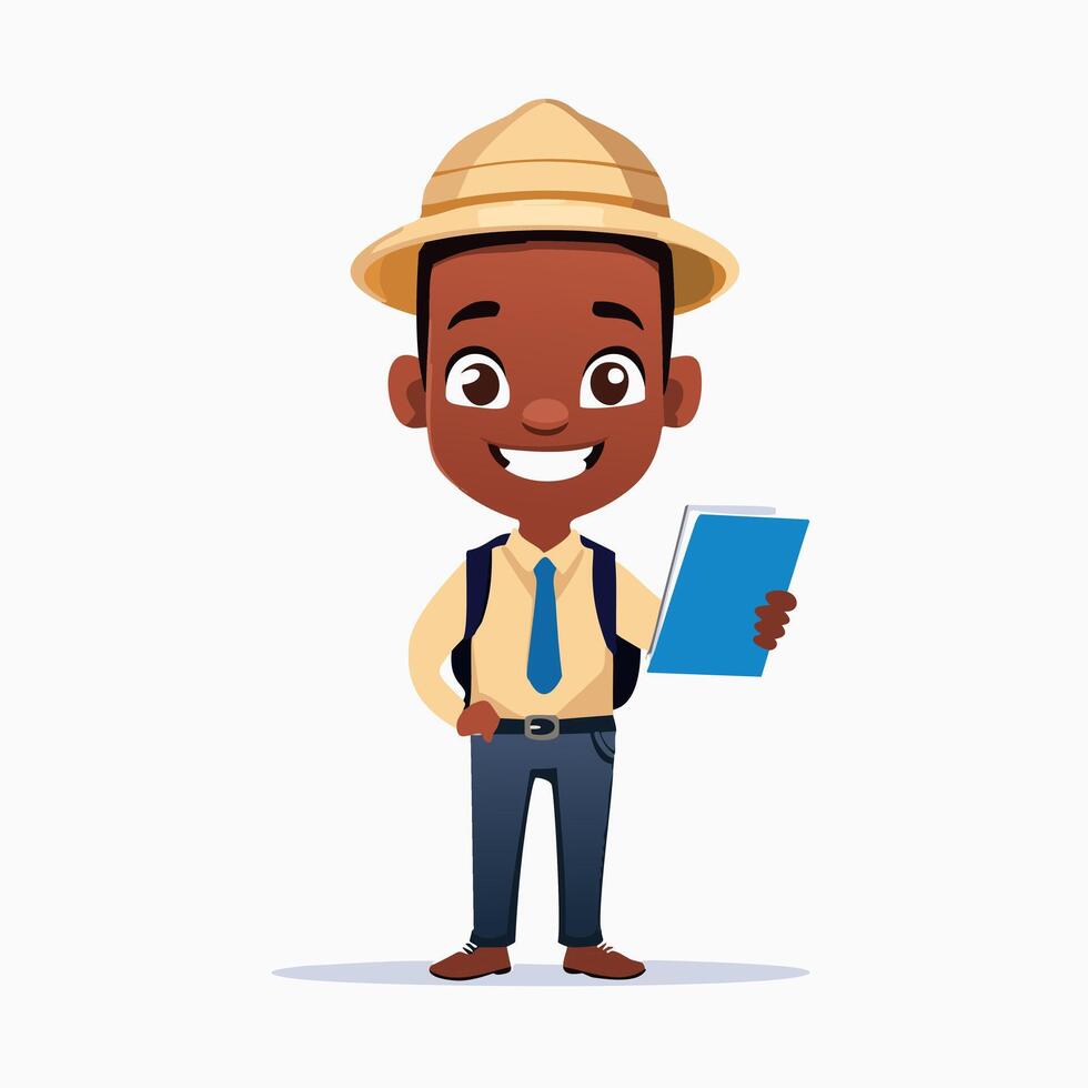 Tourist Guide Cute Worker Work Job Professional Occupation Cartoon Character vector