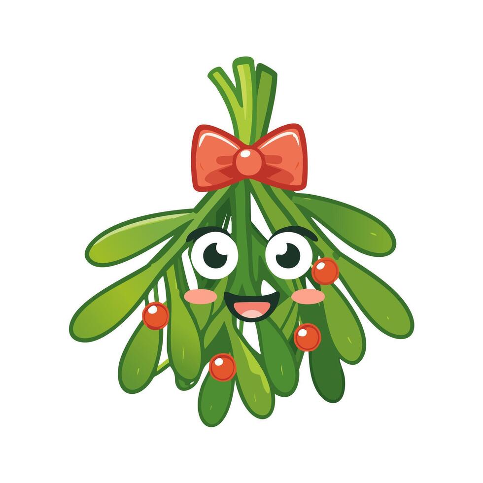Mistletoe Cute Christmas Winter Decoration Ornament vector