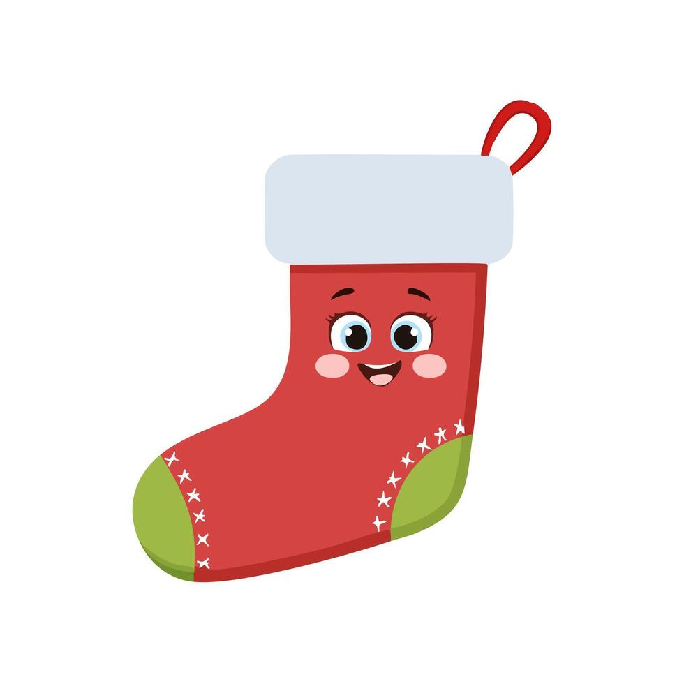 Sock Cute Christmas Decoration Ornament Cartoon Character vector