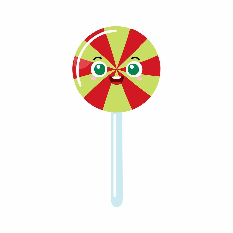 Lollipop Cute Christmas Winter Ornament Cartoon Character vector