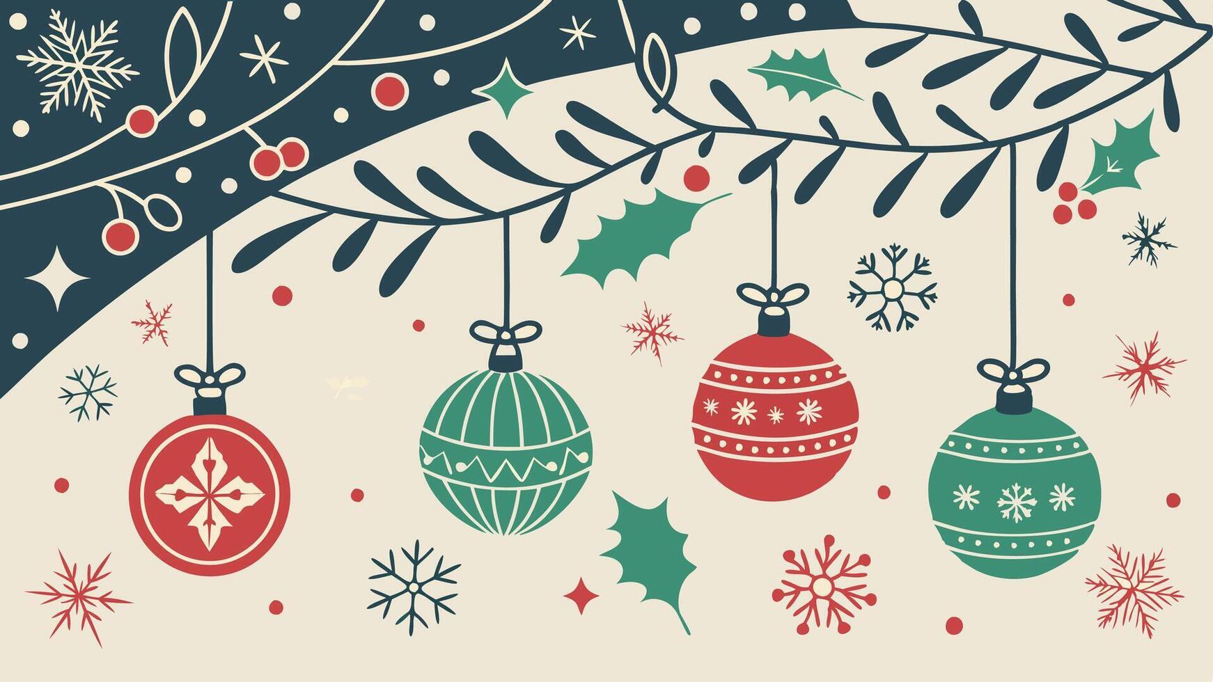Vertical Christmas Background. festive holiday backdrop with ornaments and lights vector