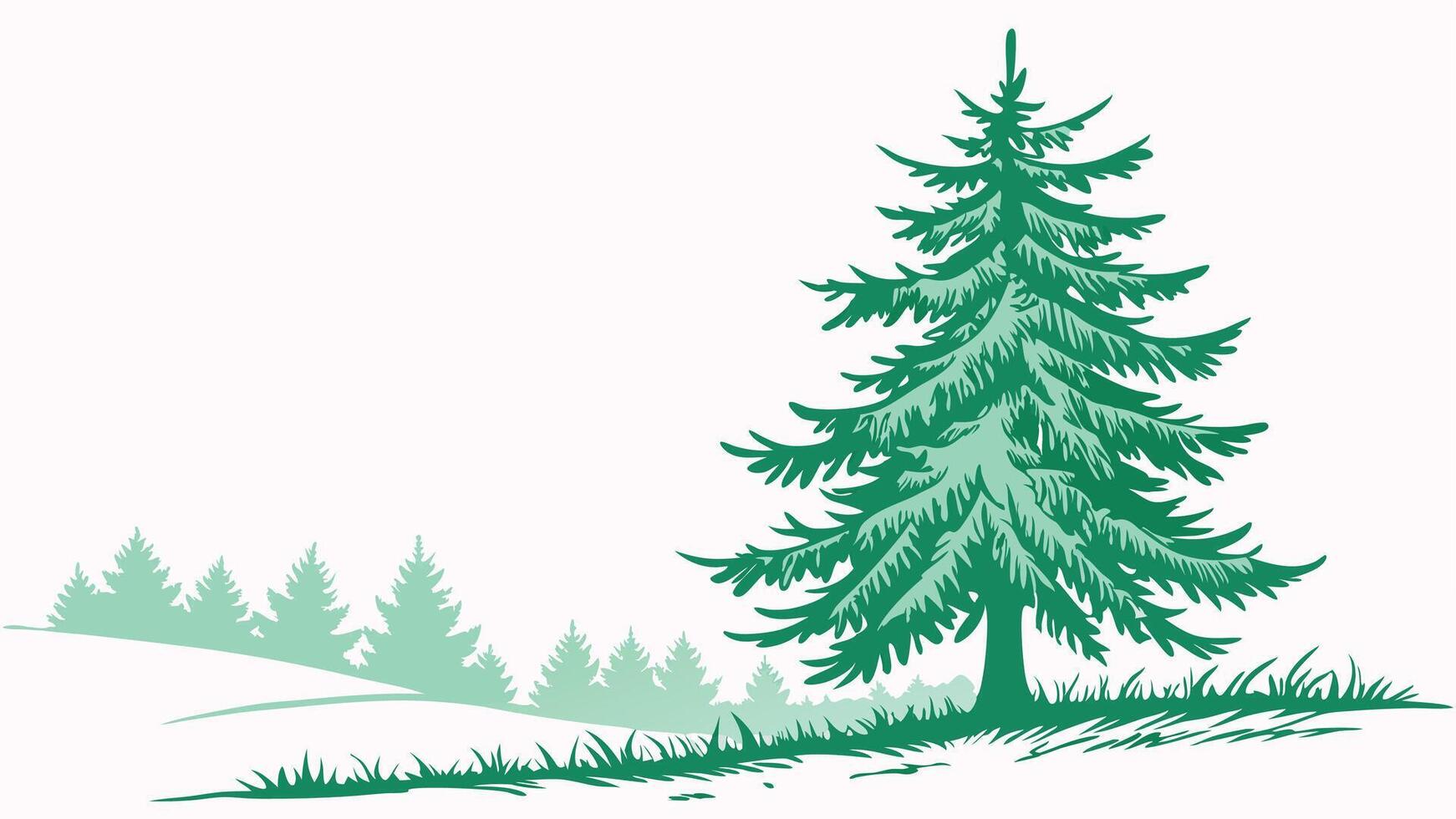 Pine tree clip art vector
