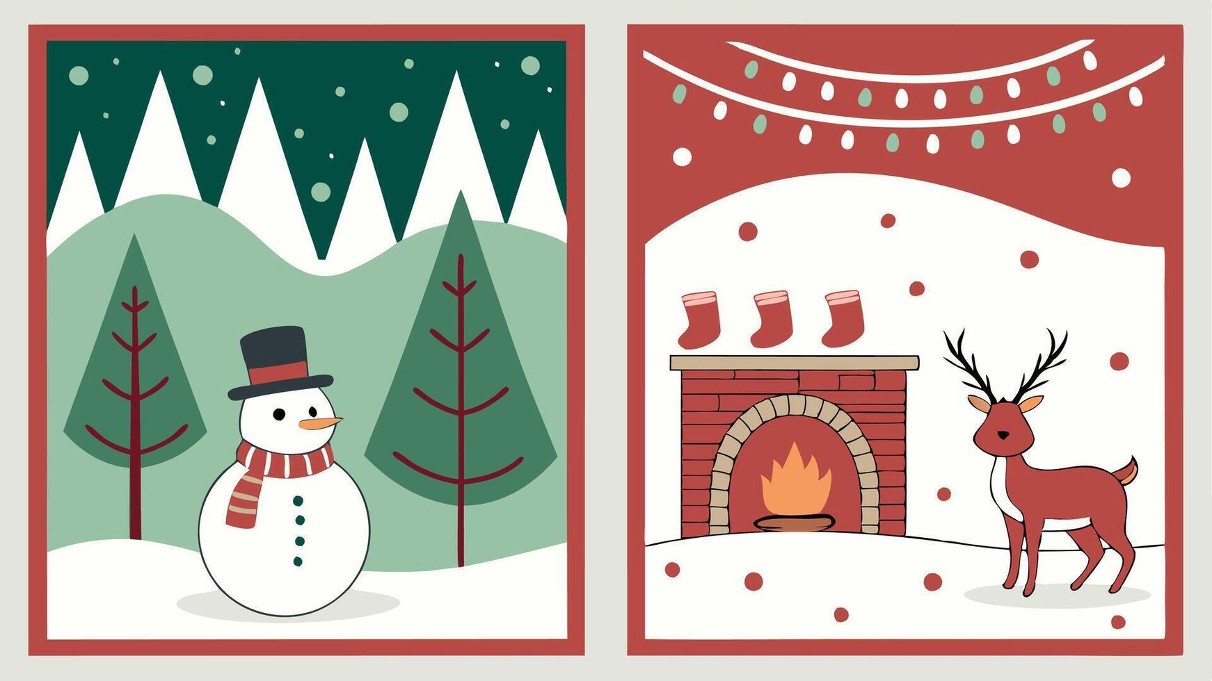 Christmas Illustrations for christmas themed card or season background vector