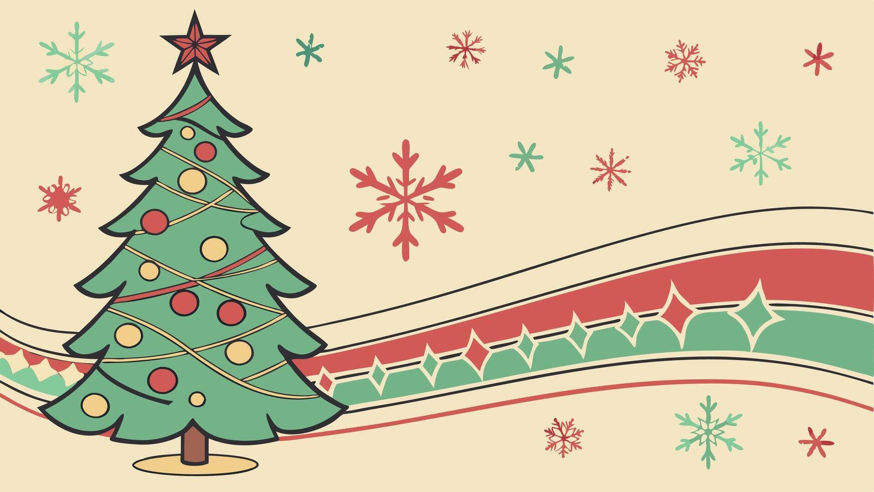 Beautiful christmas tree toy on the festive background banner vector