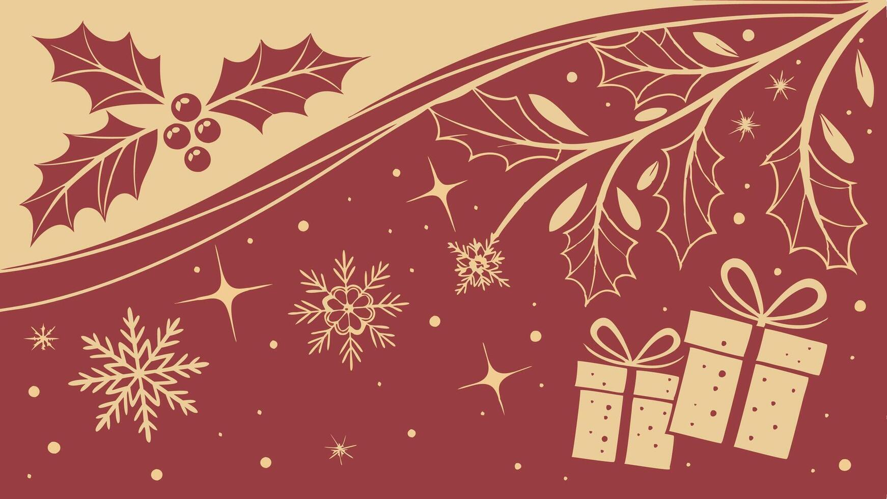 Christmas background with red texture and golden glitter vector