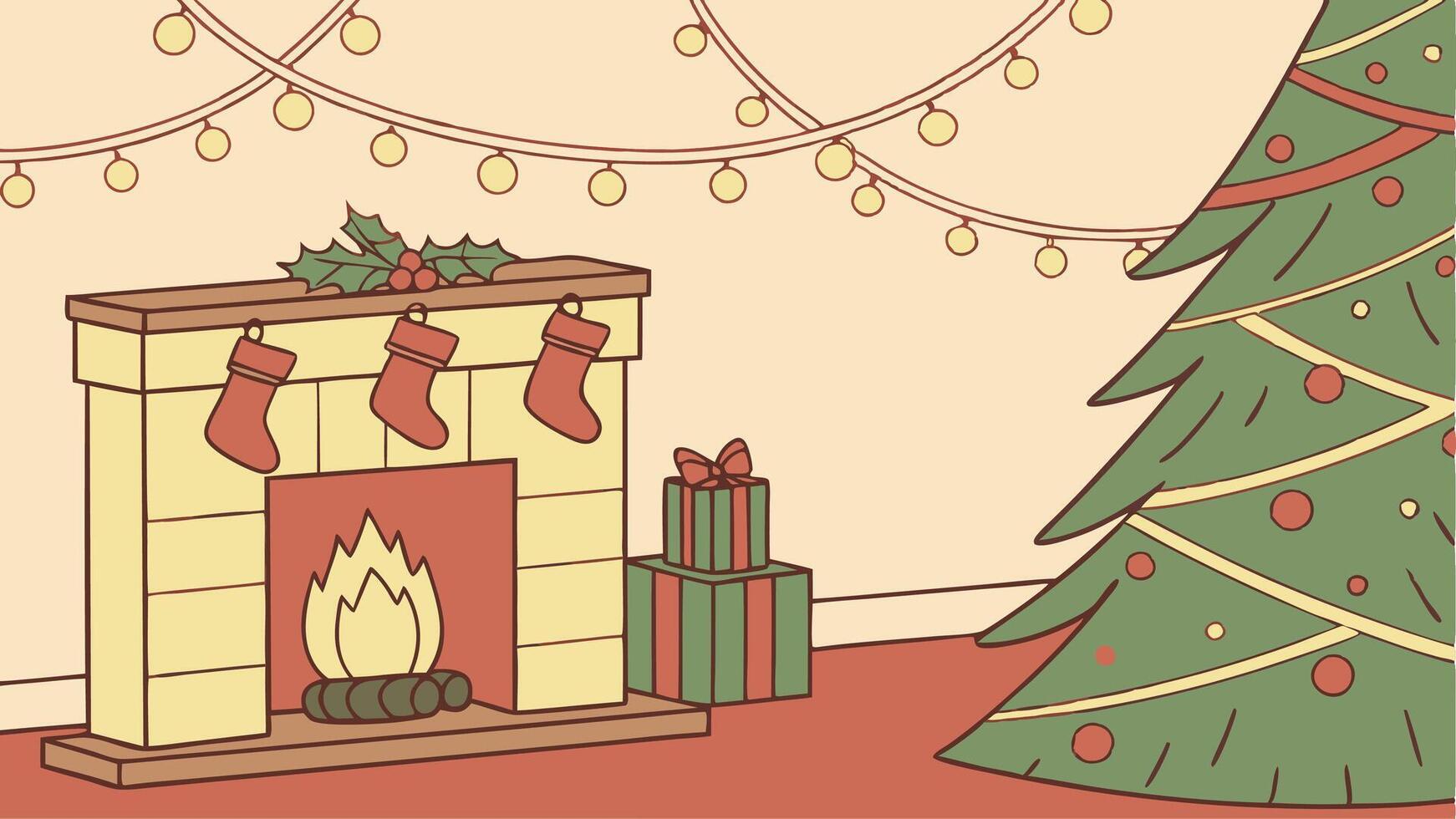 Beautiful christmas background with christmas decorations with copy space vector