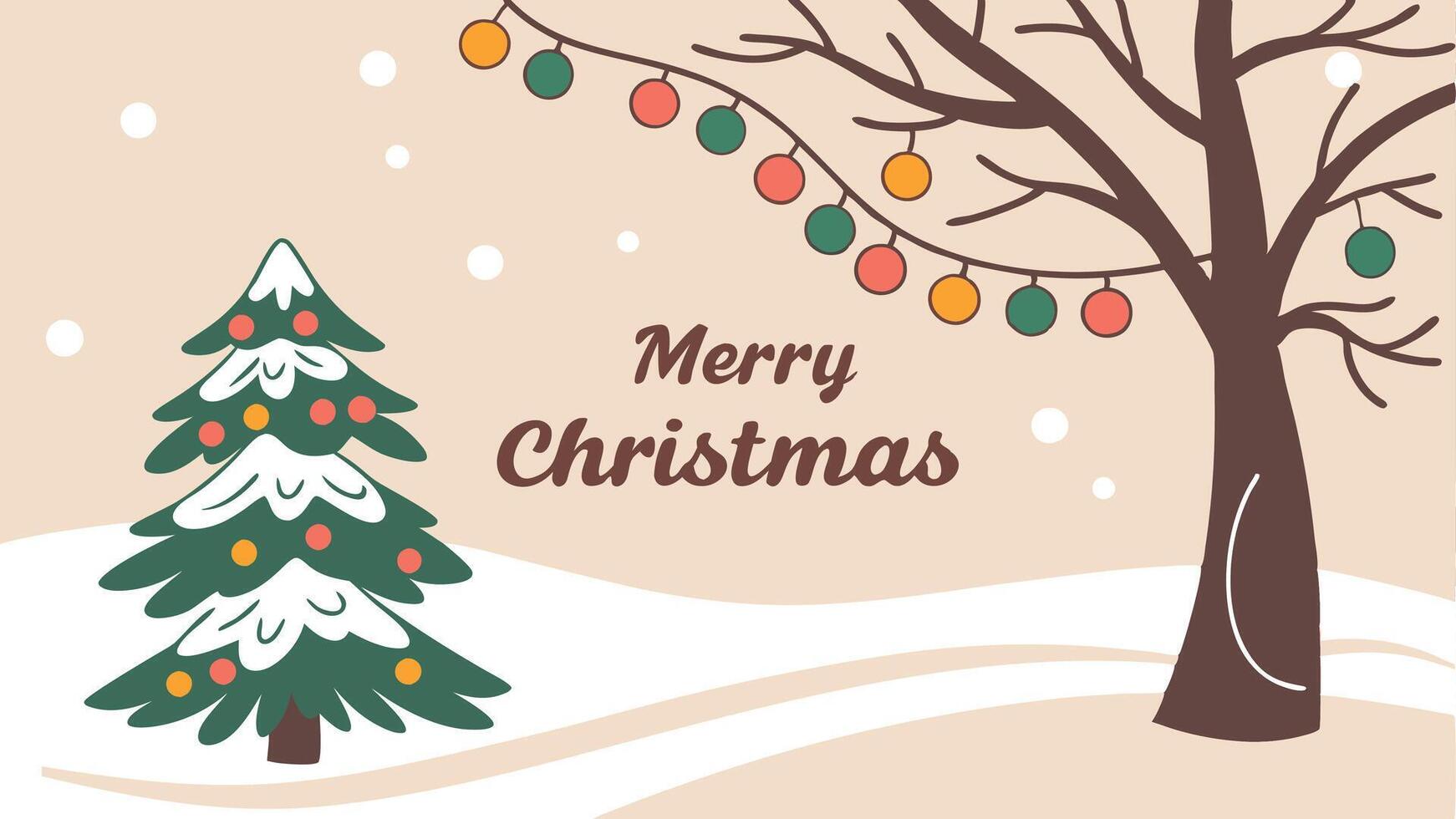 Christmas background with decorations Merry Christmas greeting card. vector
