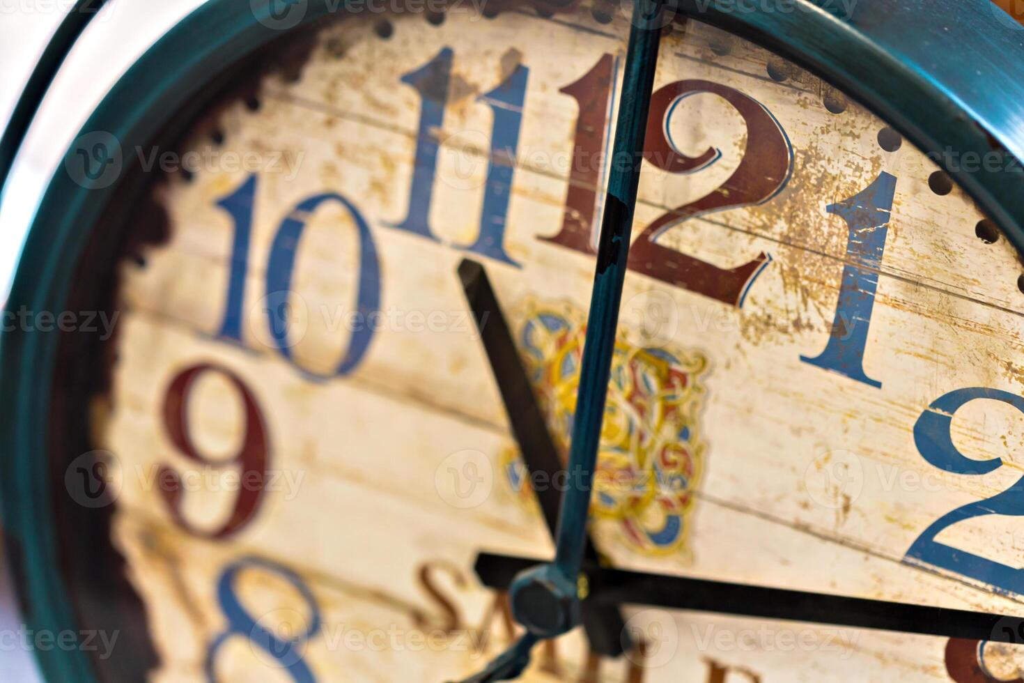 old and big wooden clock close up photo
