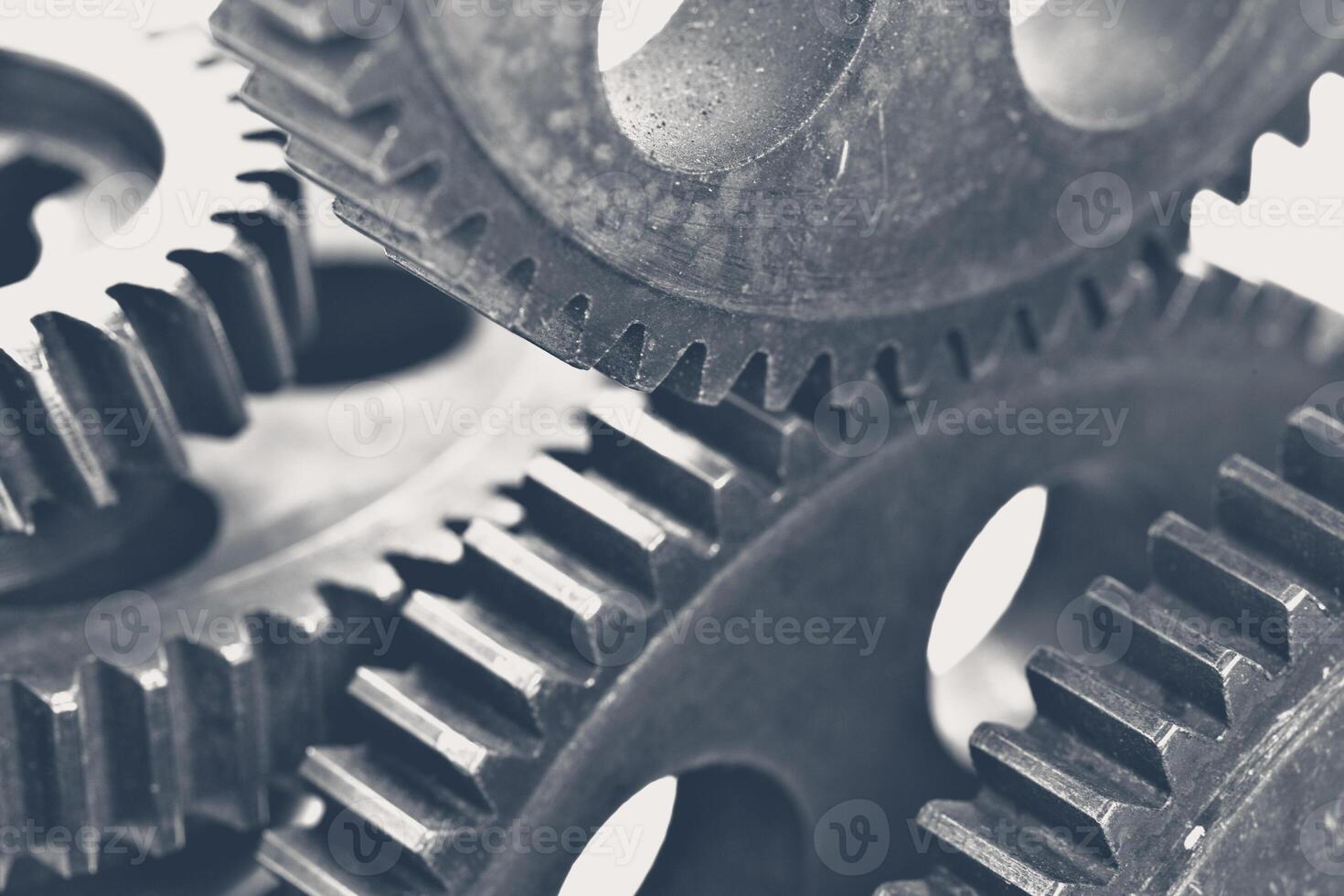 Close-up view of stack of gears photo