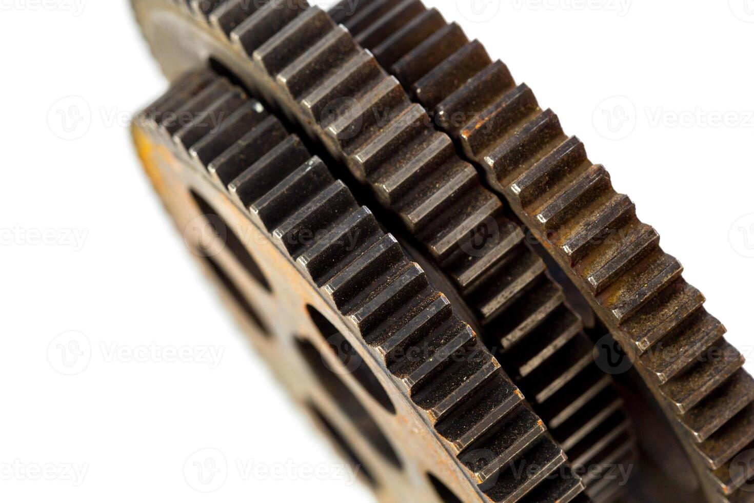 Old Rusty Gears isolated on white photo