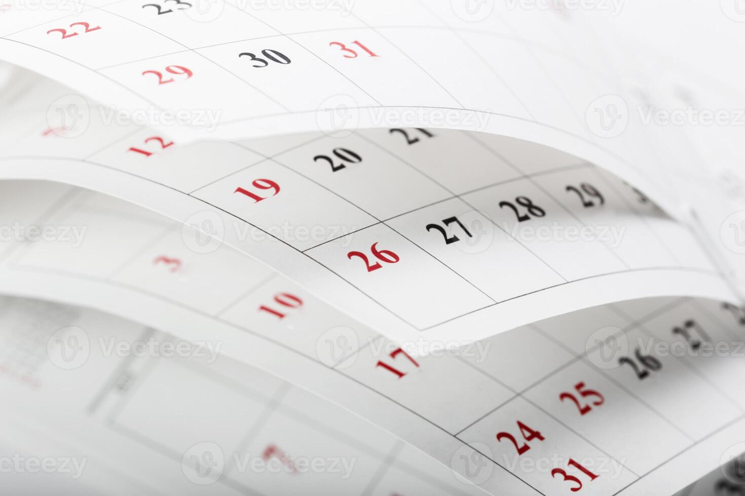 Calendar pages close up business time concept photo