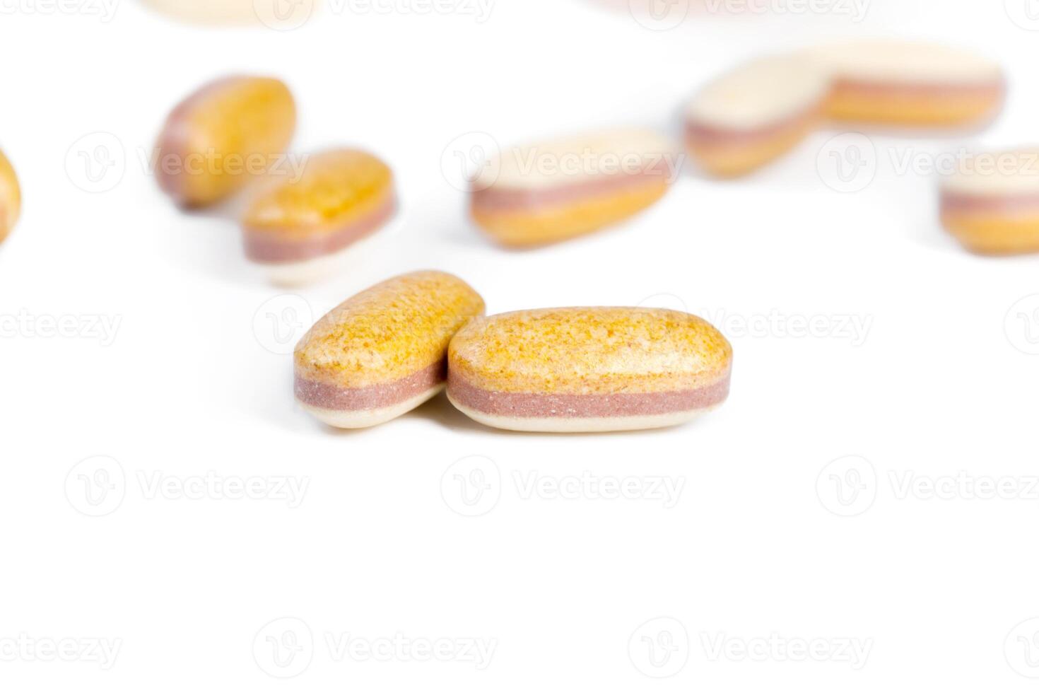 pills isolated on white photo