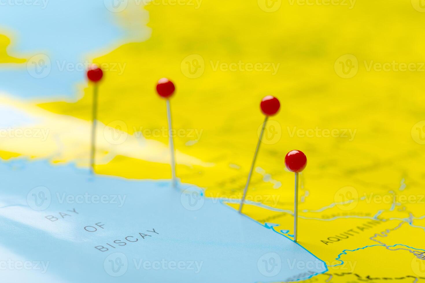 Travel destination points on a map photo