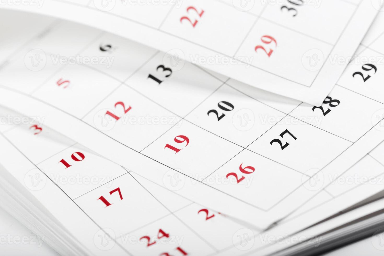 Calendar pages close up business time concept photo