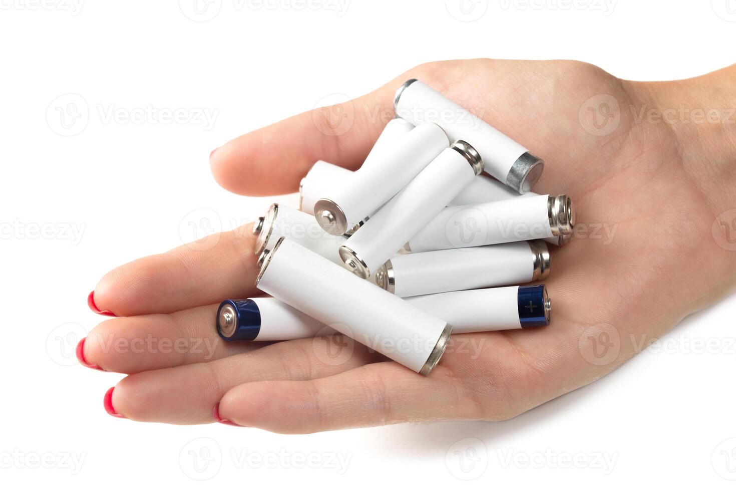 Batteries in hand photo