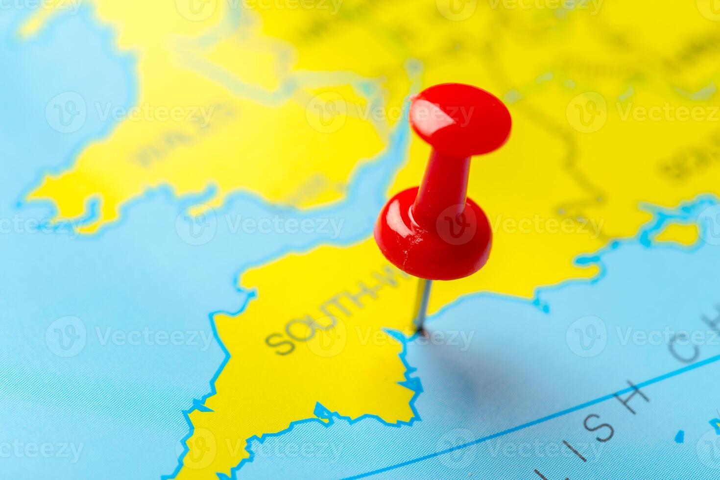 Travel destination points on a map photo