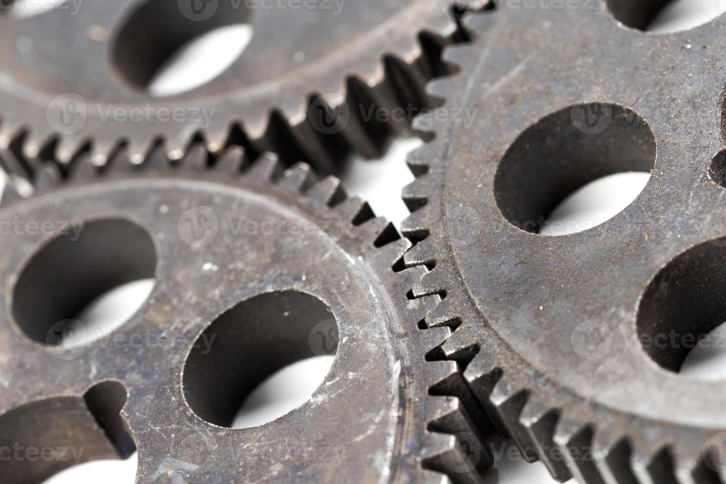 Close-up view of stack of gears photo