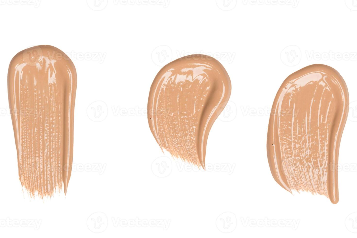 smeared foundation natural make up on white background photo