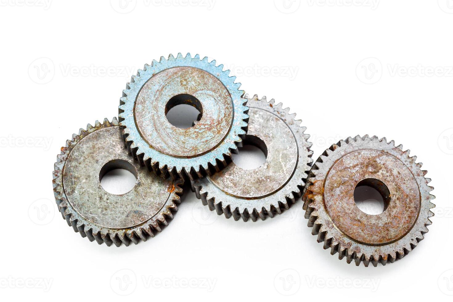 Old Rusty Gears isolated on white photo