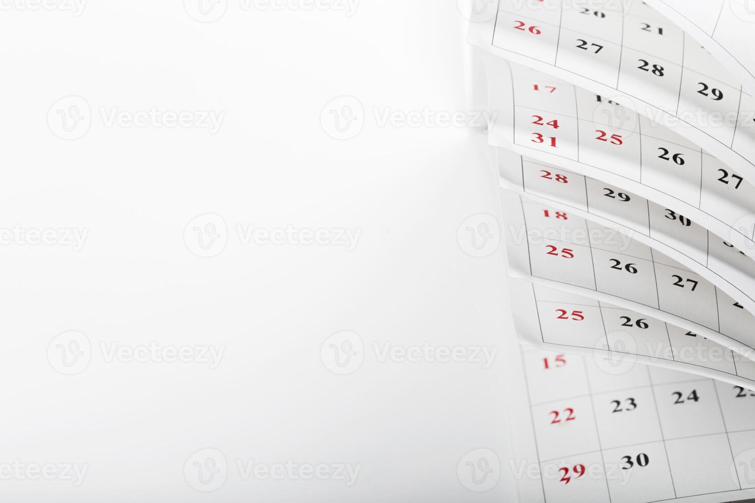 Calendar pages close up business time concept photo