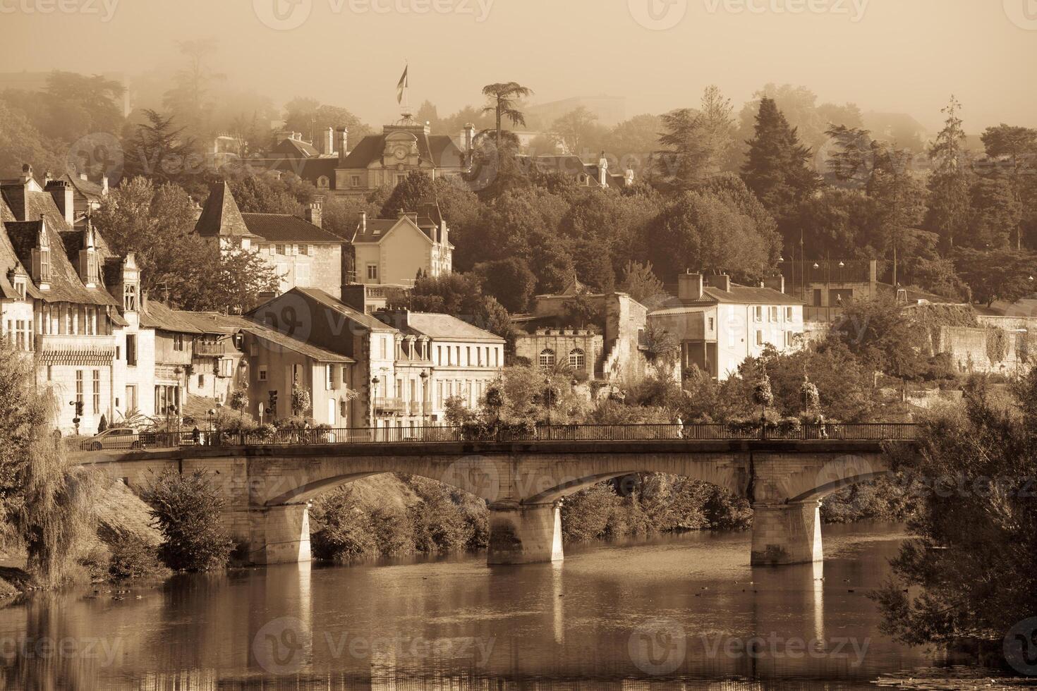 Picturesque view of Perigord town in France photo